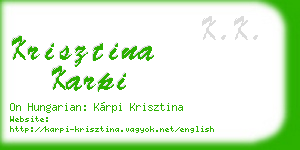 krisztina karpi business card